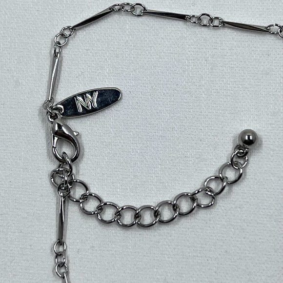 NY Silver Toned 14” Necklace with Pink Tigers Eye Pendant and Beading - Picture 6 of 6